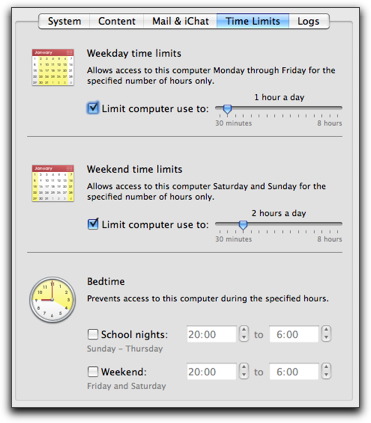 Hours per day setting