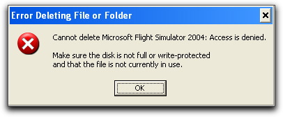 Error message saying 